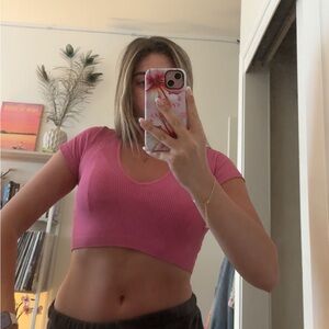 Garage Pink Fitted crop top